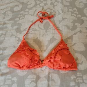 Orange triangle bikini top